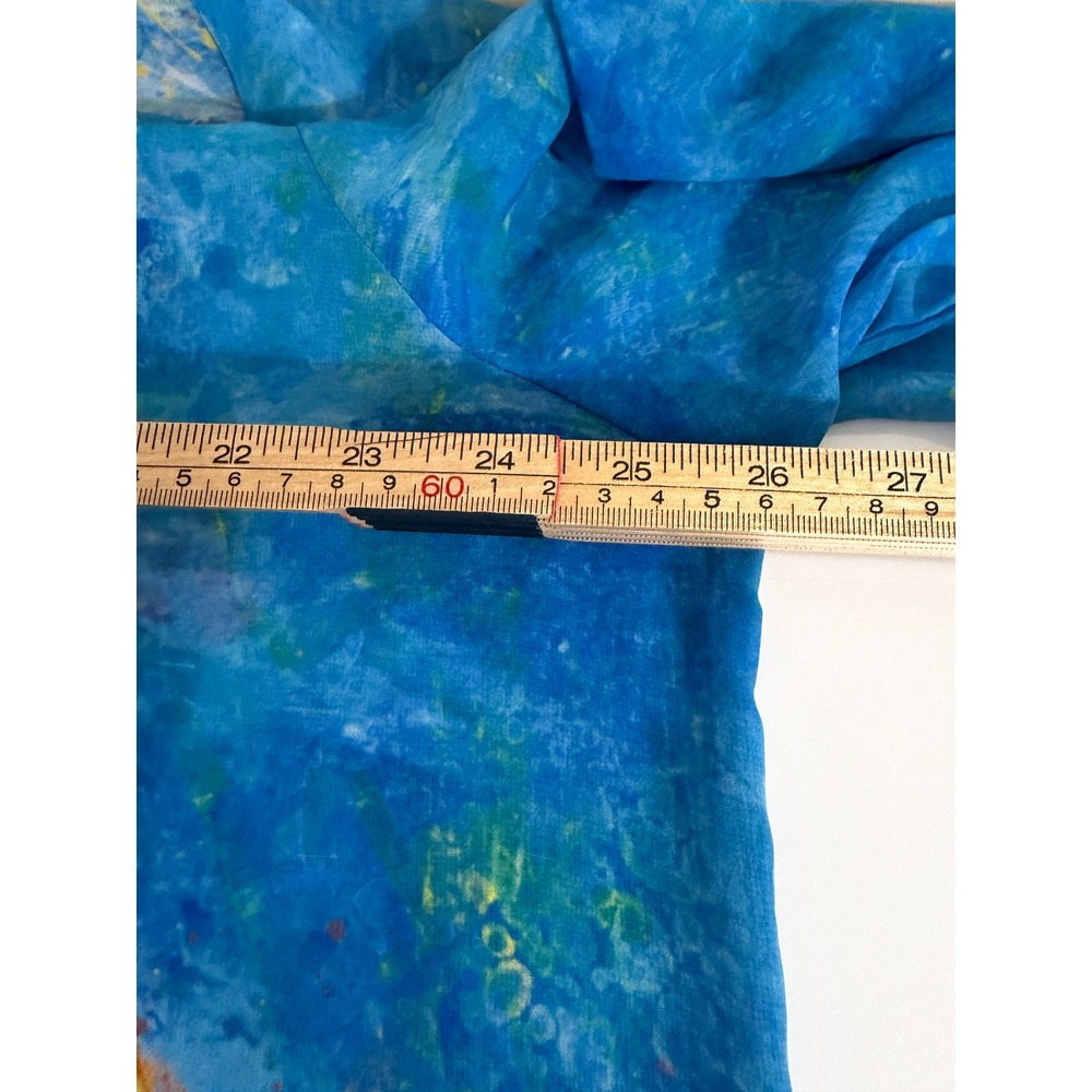 Leoma Lovegrove Sea Turtle Art Tunic Shirt Womens XL Blue Orange Button Up Long - Picture 7 of 12